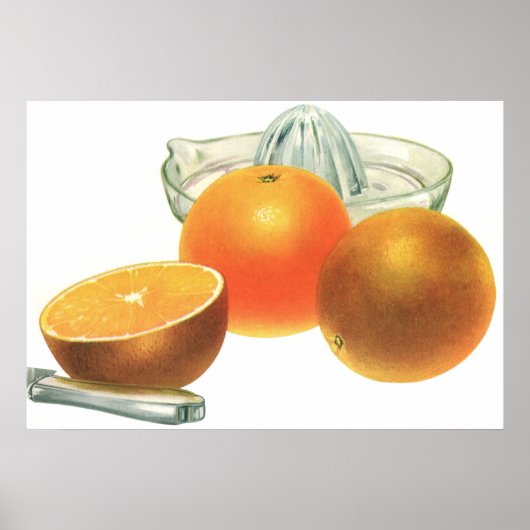  fruit, rijpe Sinaasappels, ontbijt Poster (Voorkant)