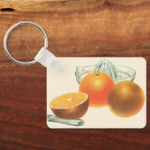  fruit, rijpe Sinaasappels, ontbijt Sleutelhanger (Achterkant)