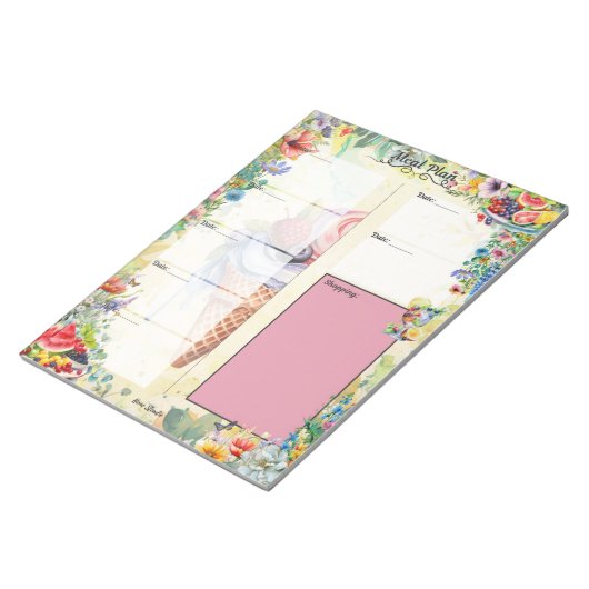 Fruit Salad 7 Day Blank Meal Planner Notitieblok (Schuin)