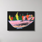 Fruit Salad grappige cartoon Canvas Afdruk (Voorkant)