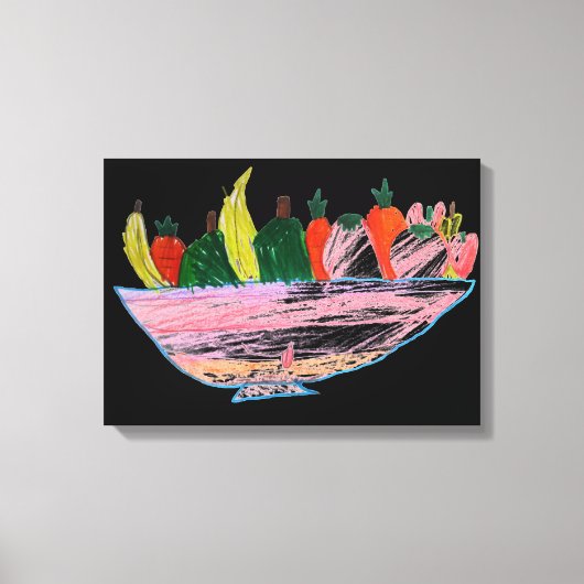 Fruit Salad grappige cartoon Canvas Afdruk (Voorkant)