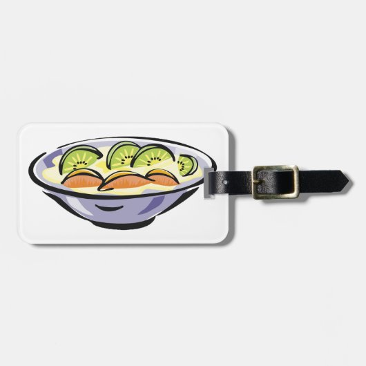 Fruit Salade Bowl met Kiwi en Sinaasappel Bagagelabel (Voorkant horizontaal)