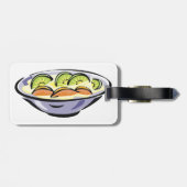 Fruit Salade Bowl met Kiwi en Sinaasappel Bagagelabel (Achterkant horizontaal)