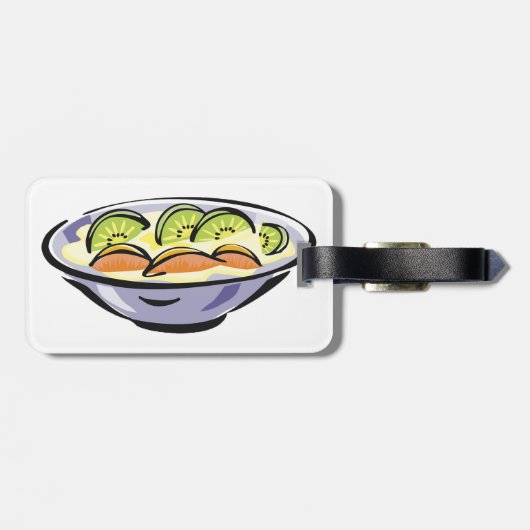 Fruit Salade Bowl met Kiwi en Sinaasappel Bagagelabel (Achterkant horizontaal)