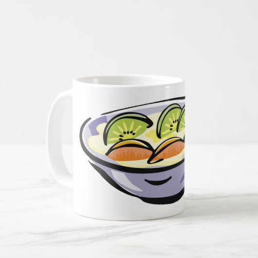 Fruit Salade Bowl met Kiwi en Sinaasappel Koffiemok (Voorkant links)