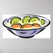 Fruit Salade Bowl met Kiwi en Sinaasappel Poster (Voorkant)