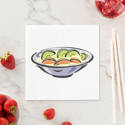 Fruit Salade Bowl met Kiwi en Sinaasappel Servet (Insitu)