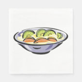 Fruit Salade Bowl met Kiwi en Sinaasappel Servet (Voorkant)