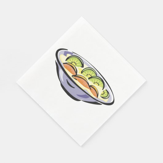 Fruit Salade Bowl met Kiwi en Sinaasappel Servet (Hoek)