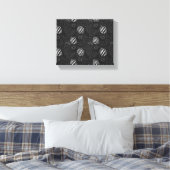 Fruit seamless pattern black and white Tropical Canvas Afdruk (Insitu (Slaapkamer))
