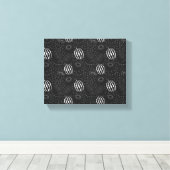 Fruit seamless pattern black and white Tropical Canvas Afdruk (Insitu (Houten vloer))