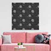 Fruit seamless pattern black and white Tropical Canvas Afdruk (Insitu (Woonkamer))