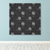 Fruit seamless pattern black and white Tropical Canvas Afdruk (Insitu (Houten vloer))