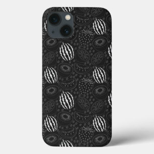 Fruit seamless pattern black and white Tropical Case-Mate iPhone Case