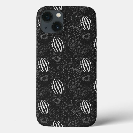 Fruit seamless pattern black and white Tropical Case-Mate iPhone Case (Achterkant)