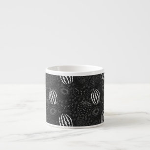Fruit seamless pattern black and white Tropical Espresso Kop