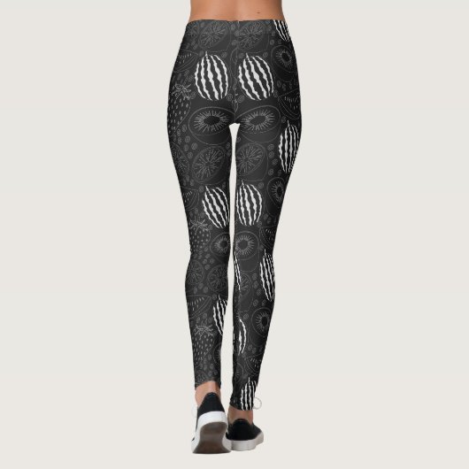 Fruit seamless pattern black and white Tropical Leggings (Achterkant)