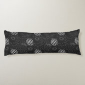 Fruit seamless pattern black and white Tropical Lichaamskussen (Achterkant)