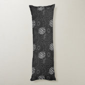Fruit seamless pattern black and white Tropical Lichaamskussen (Achterkant (Verticaal))