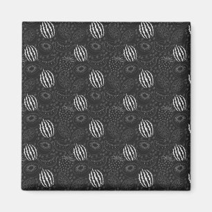 Fruit seamless pattern black and white Tropical Magneet