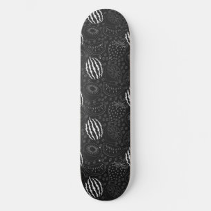 Fruit seamless pattern black and white Tropical Persoonlijk Skateboard