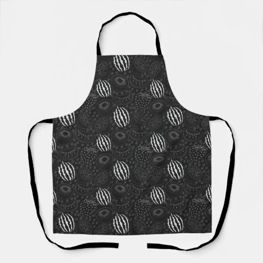 Fruit seamless pattern black and white Tropical Schort (Voorkant)