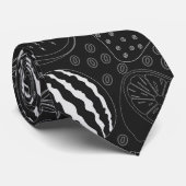 Fruit seamless pattern black and white Tropical Stropdas (Opgerold)