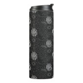 Fruit seamless pattern black and white Tropical Thermosbeker (Gedraaid links)