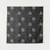 Fruit seamless pattern black and white Tropical Wandkleed (Voorkant)