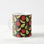 Fruit seamless pattern | colorful tropical fruit koffiemok (Voorkant links)