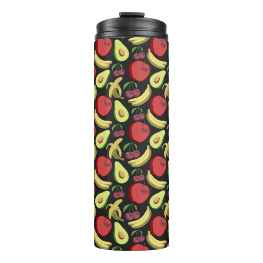 Fruit seamless pattern | colorful tropical fruit thermosbeker (Voorkant)