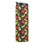 Fruit seamless pattern | colorful tropical fruit thermosbeker (Geroteerd rechts)