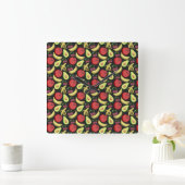 Fruit seamless pattern | colorful tropical fruit vierkante klok (Huis)