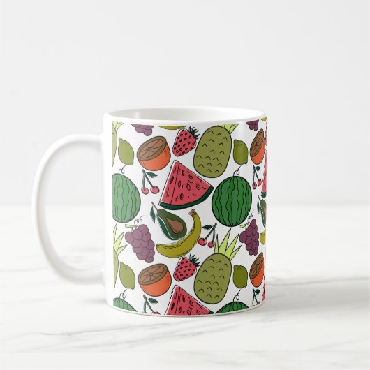 Fruit seamless pattern | Fruit surface pattern 15 Koffiemok (Links)