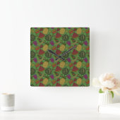 Fruit seamless pattern | Fruit surface pattern 19 Vierkante Klok (Huis)