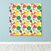 Fruit seamless pattern | Fruit surface pattern 22 Canvas Afdruk (Insitu (Houten vloer))