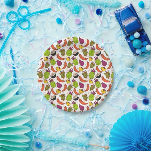 Fruit seamless pattern | Fruit surface pattern 34 Papieren Bordje (Feest)