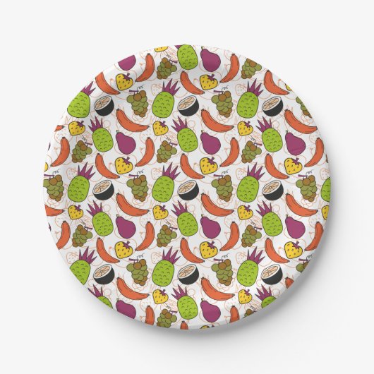 Fruit seamless pattern | Fruit surface pattern 34 Papieren Bordje (Voorkant)