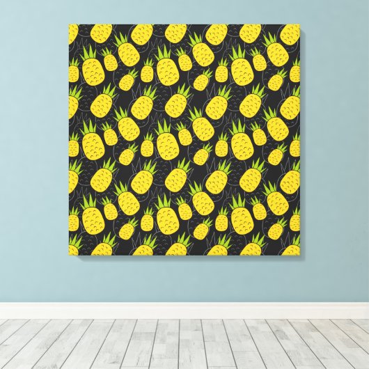 Fruit seamless pattern | Fruit surface pattern 4 Canvas Afdruk (Insitu (Houten vloer))