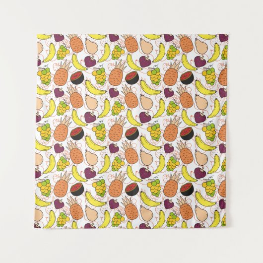 Fruit seamless pattern | Fruit surface pattern 50 Wandkleed (Voorkant)