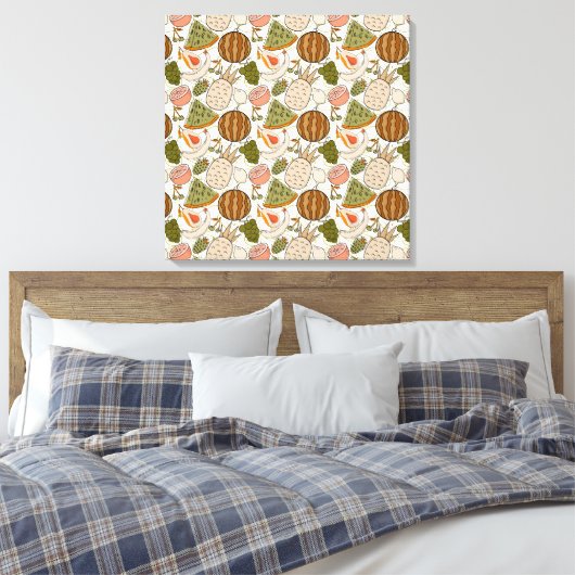 Fruit seamless pattern | Fruit surface pattern 54 Canvas Afdruk (Insitu (Slaapkamer))