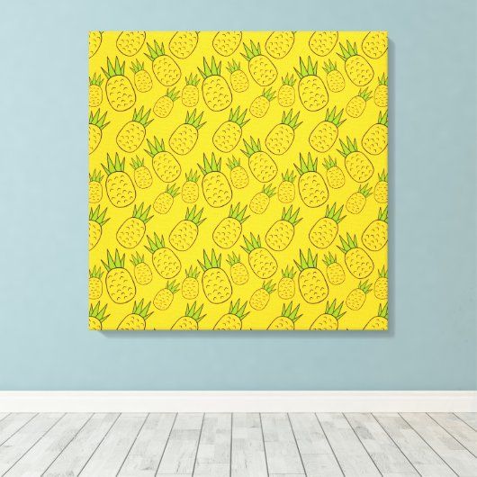 Fruit seamless pattern | Fruit surface pattern 56 Canvas Afdruk (Insitu (Houten vloer))
