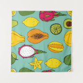 Fruit. Seamless vintage pattern Wandkleed (Voorkant (horizontaal))
