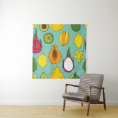 Fruit. Seamless vintage pattern Wandkleed (In situ)