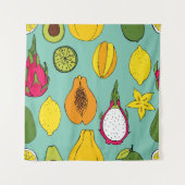 Fruit. Seamless vintage pattern Wandkleed (Voorkant)