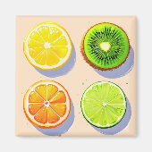 Fruit Slices Pop Art Magneet (Voorkant)