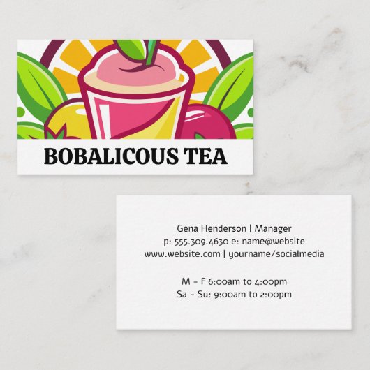 Fruit Smoothies | Restaurant Visitekaartje (Voorkant / Achterkant)