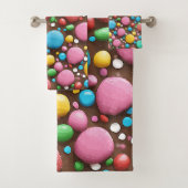 Fruit Snoep Melk Chocolade Patroon Douchegordijn Bad Handdoek (Insitu)