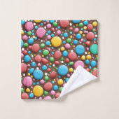 Fruit Snoep Melk Chocolade Patroon Douchegordijn Bad Handdoek (Wasdoekje)
