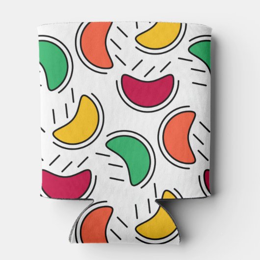 Fruit Snoep Shapes Pattern Blikjeskoeler (Achterkant)